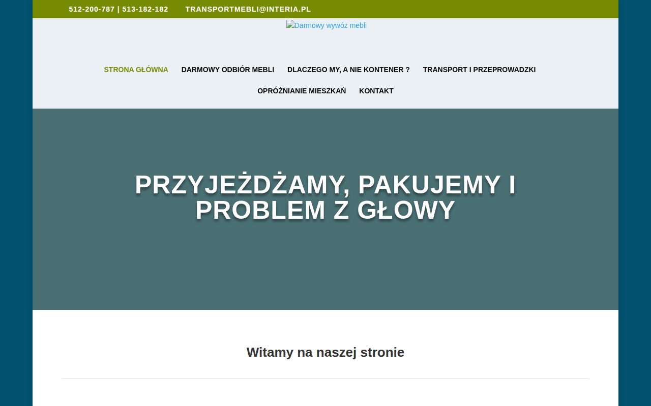 Poprzednia strona darmowywywozmebli.pl na WordPressie (2018)