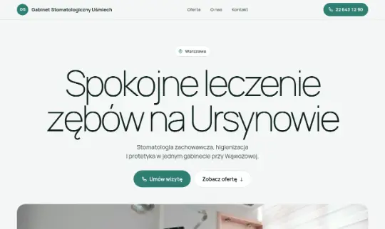 Gabinet: pierwszy ekran strony