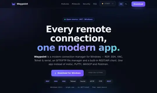 Waypoint, mój projekt: pierwszy ekran strony